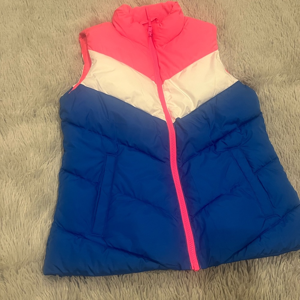 Tri-Color Chevron Gap Puffer Vest - New With Tags